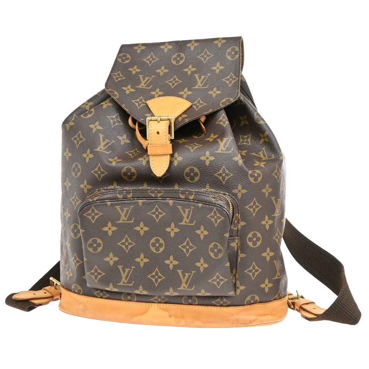 LOUIS VUITTON Montsouris GM Backpack Bag Monogram Leather Brown M51135 99PA036