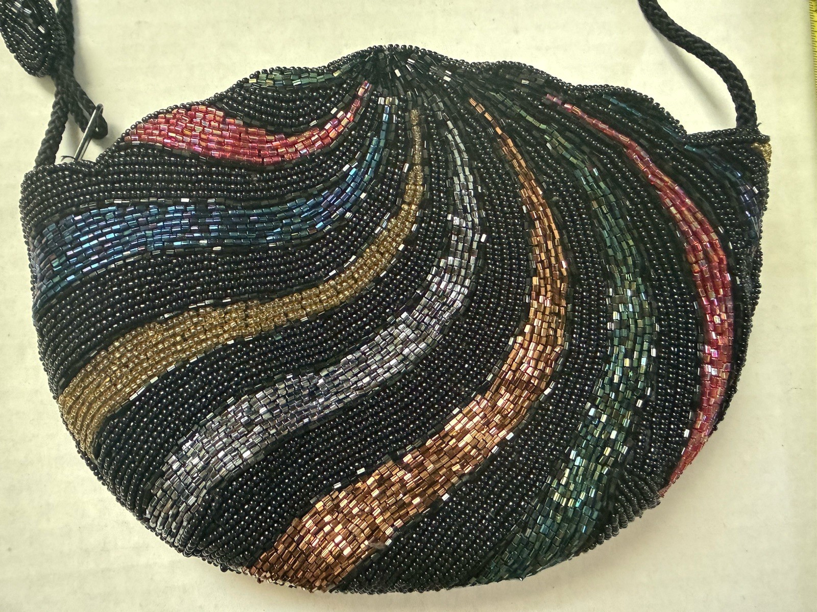Carla Marchi Evening Beaded Black Bag