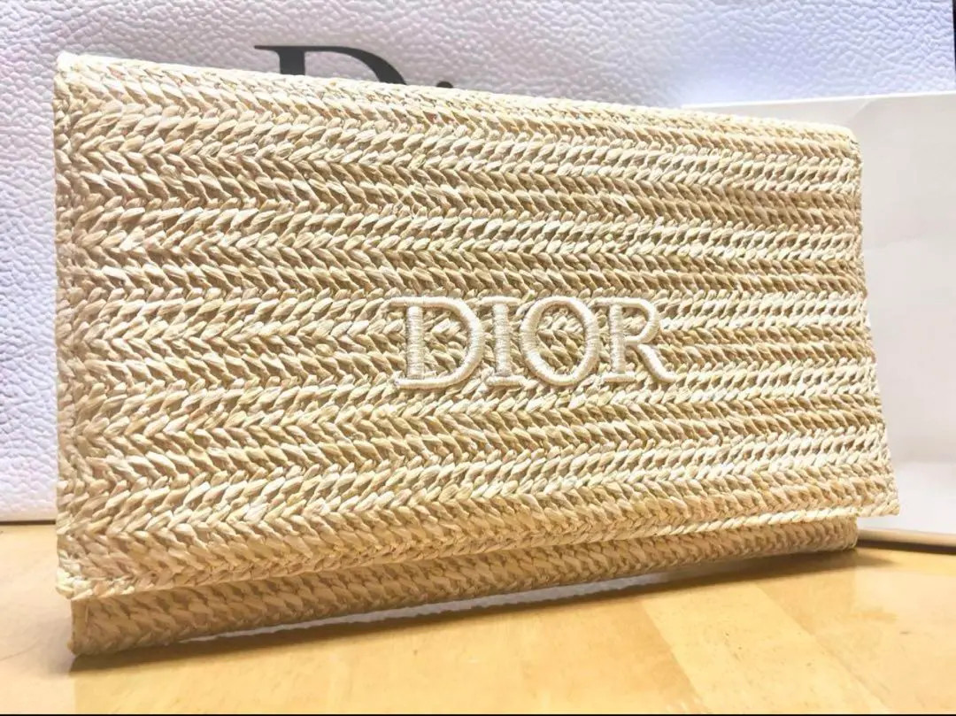 Christian Dior Limited Clutch Pouch 2023 Summer Rattan Beige JAPAN NEW