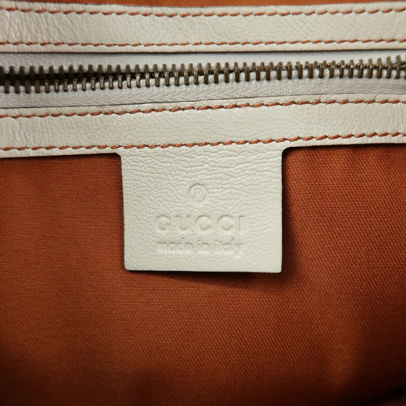 GUCCI Interlocking G Leather Hand Bag Shoulder Bag Ivory 121552 Auth Used F/S
