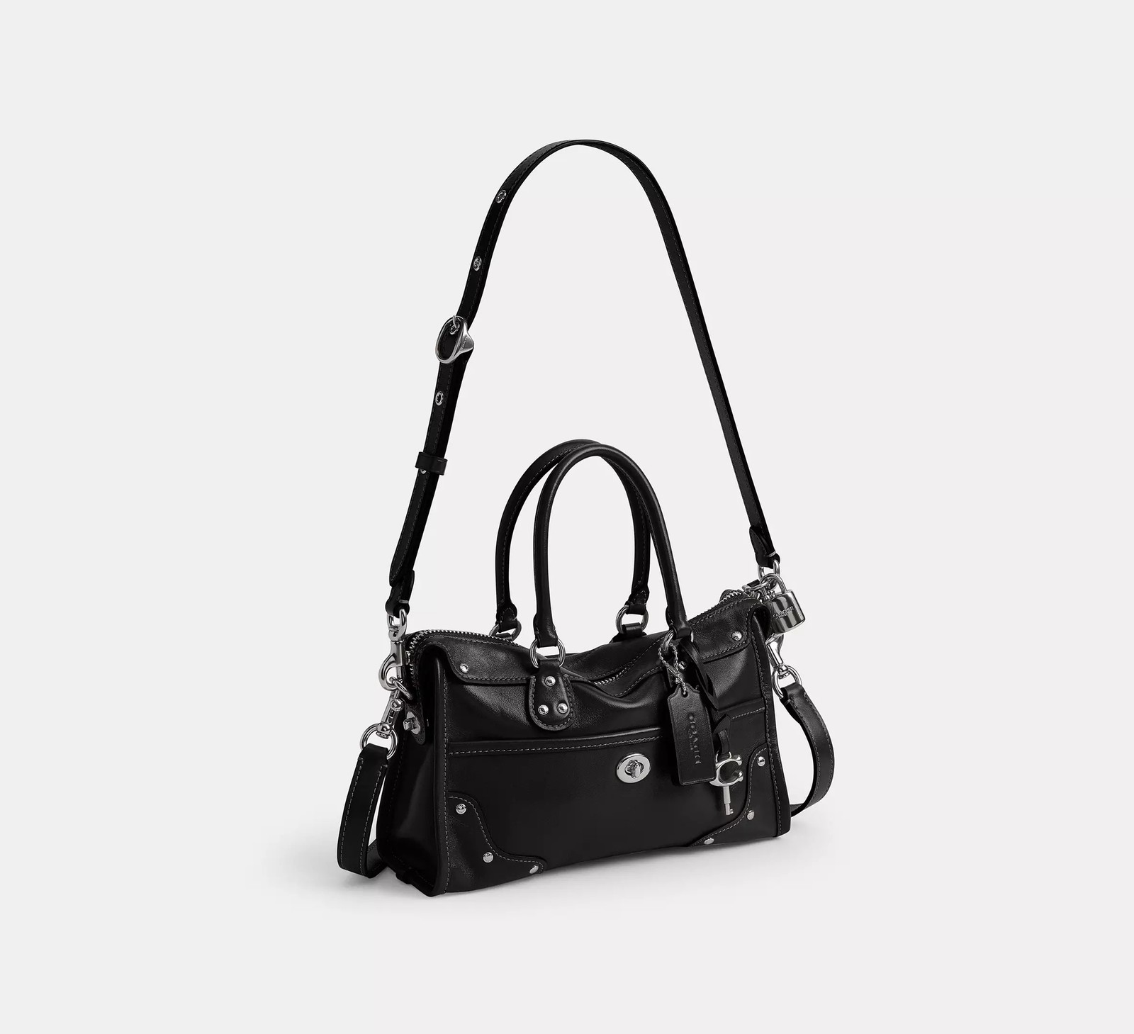 COACH Rhyder Satchel Bag 24 CFN69 LHBLK Black 3way Shoulder Bag Auth New – Fast
