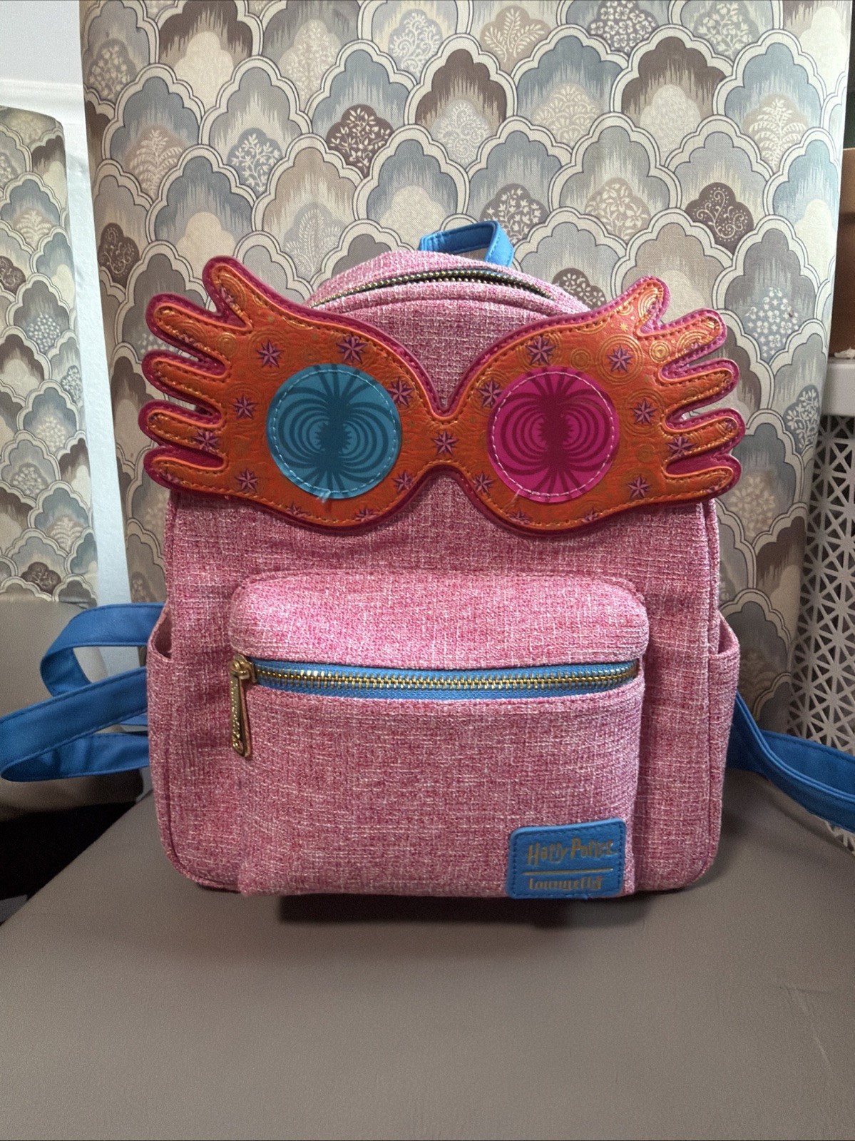 Loungefly Luna Lovegood Harry Potter Pink Tweed Mini Backpack