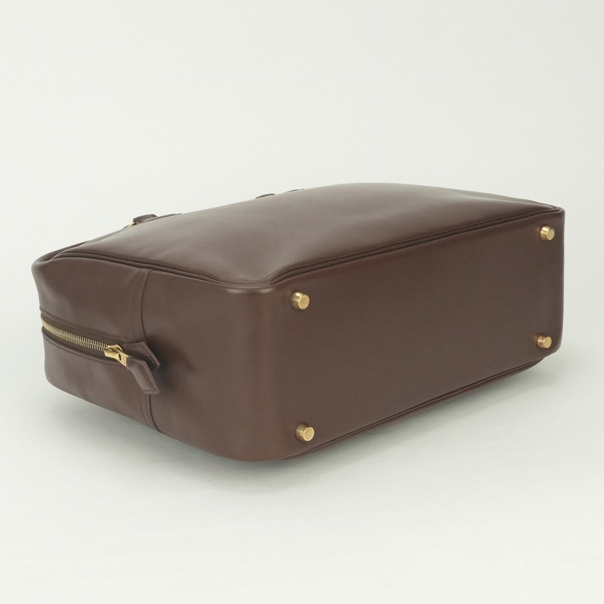 Hermes Plume 32 Handbag Box Calf Leather Brown Women Bag A Stamp W12.6xH9.1in 99