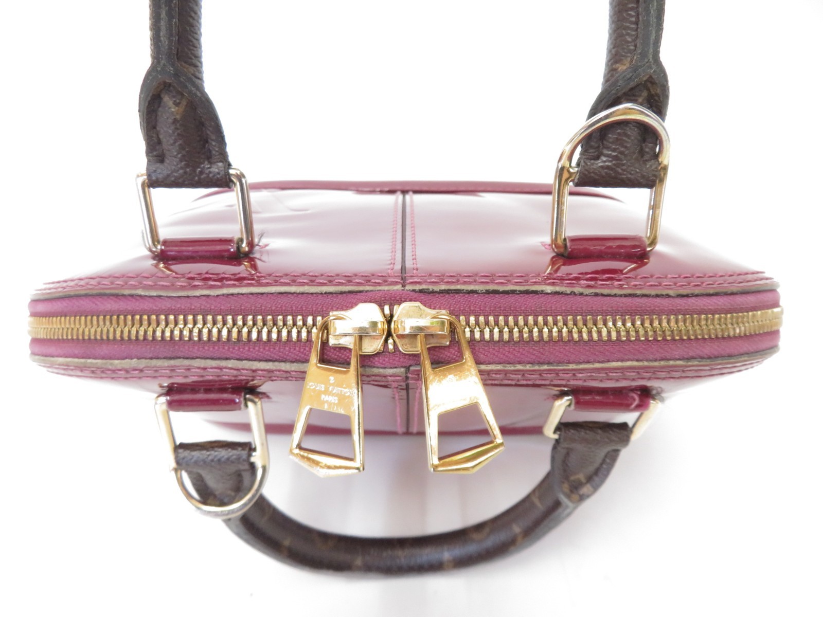 Auth Louis Vuitton Monogram Vernis Alma BB Miroir 2Way Shoulder Hand Bag F#53917
