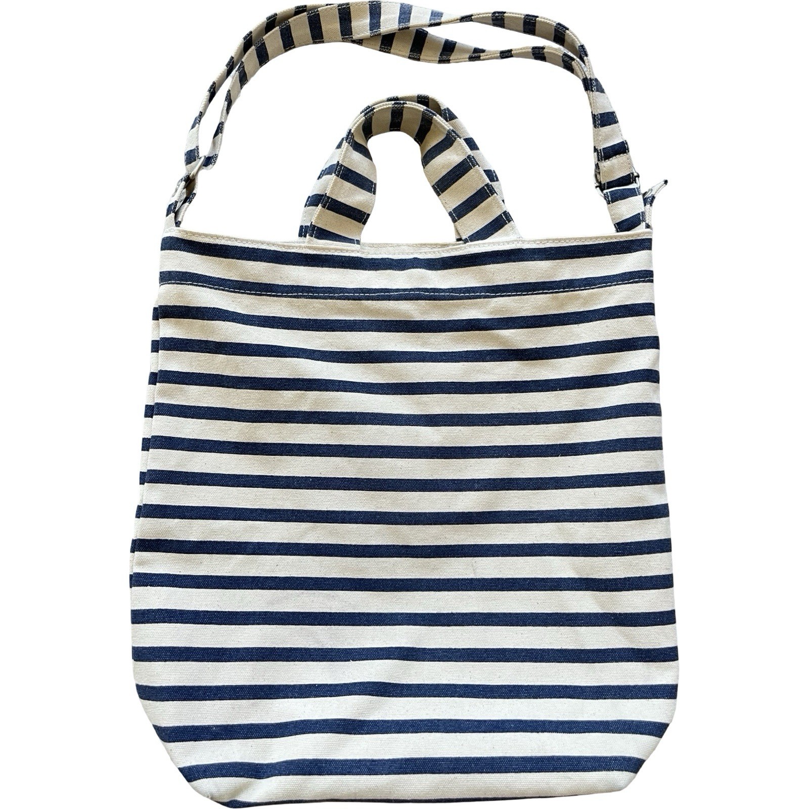 BAGGU Duck Tote Bag Blue Striped 16×16”