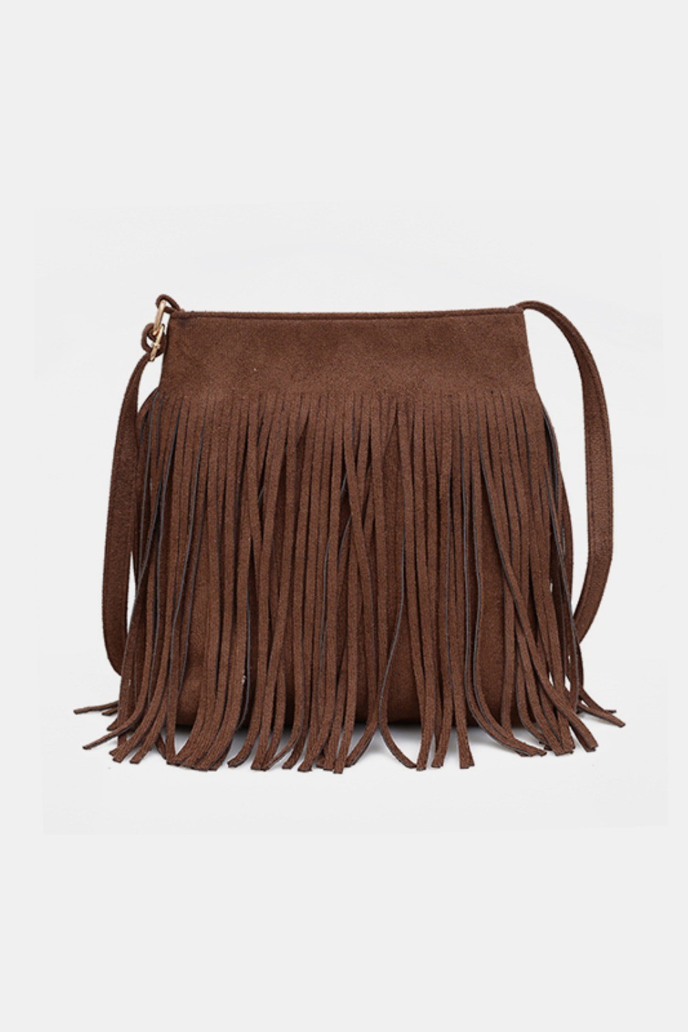 Western Suede Fringe Adjustable Strap Shoulder Bag Ladies Crossbody Handbag
