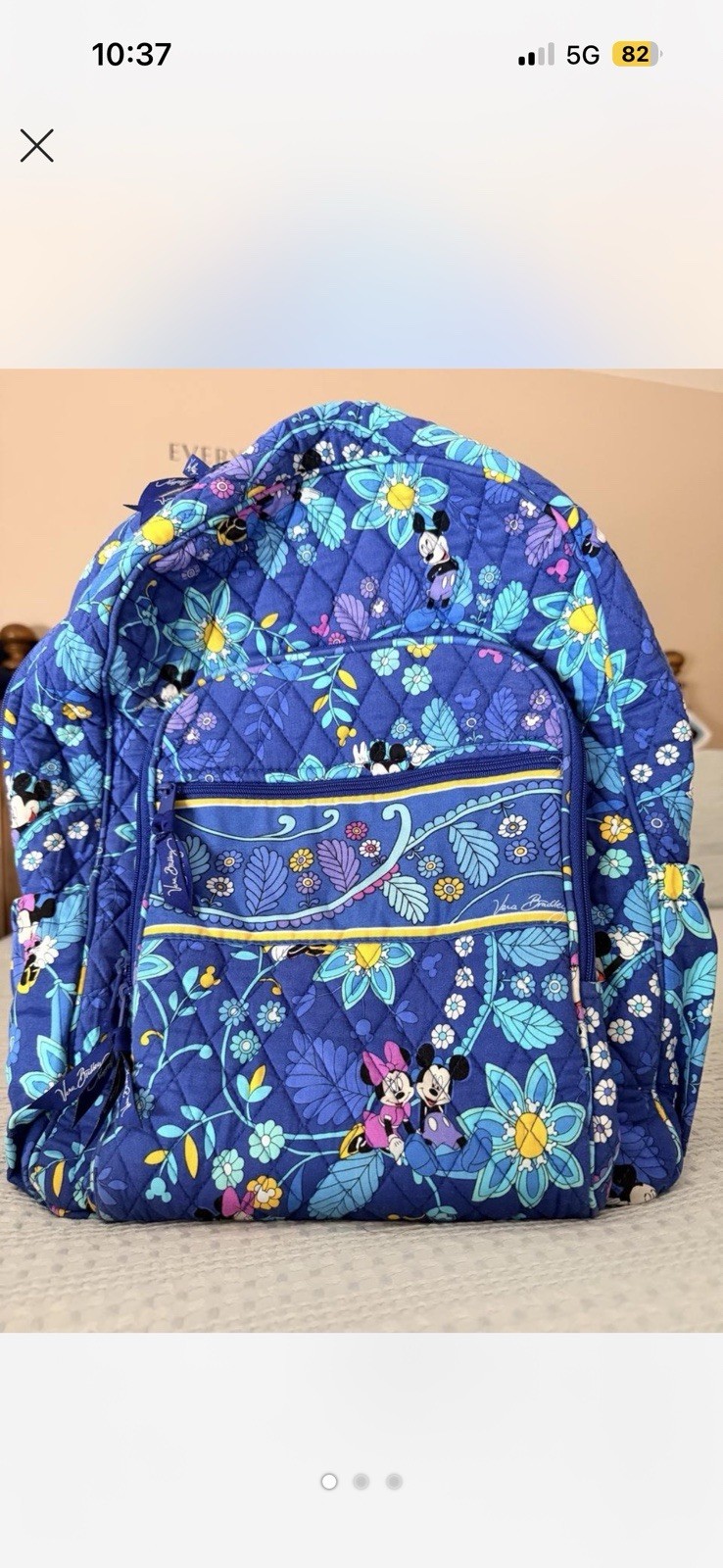 Vera Bradley Authentic Disney Parks Whimsical Paisley Blue Minnie Backpack Large