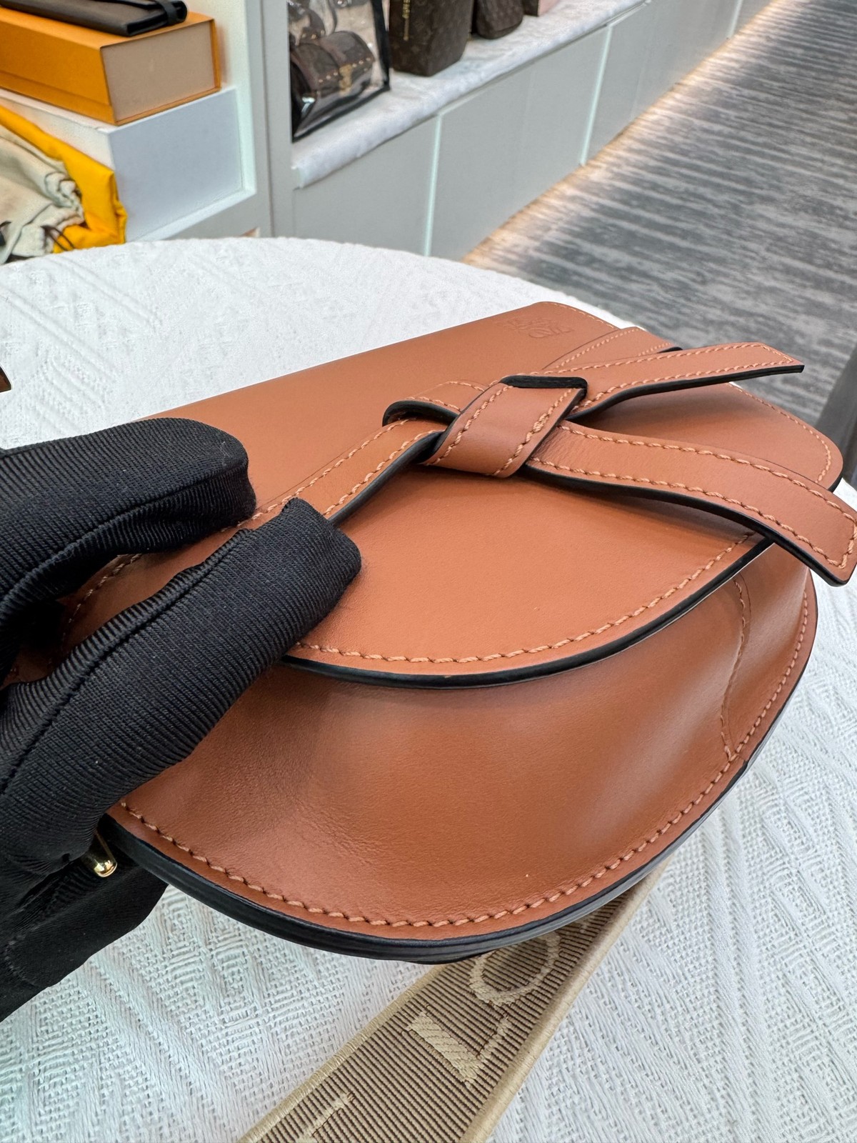 Loewe Gate Mini Caramel Smooth Calfskin Crossbody & Shoulder Bag Duty Paid