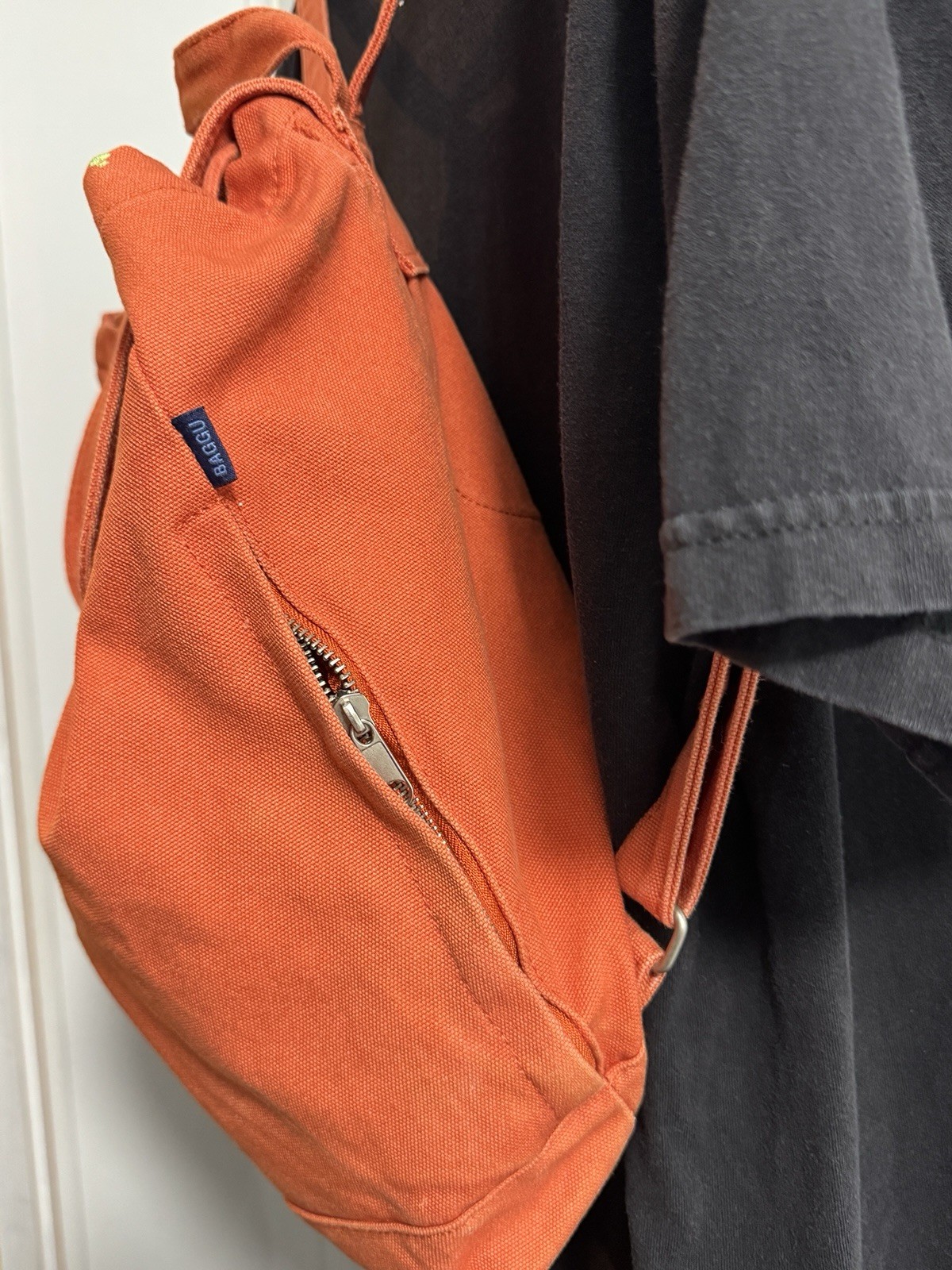 Early BAGGU Drawstring Backpack 100% Recycled Cotton Canvas / Latch 14 x 13″