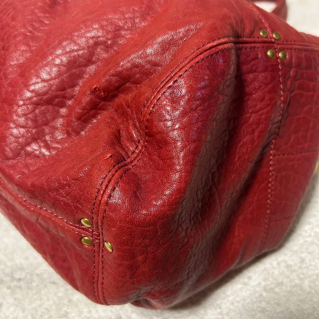 Jerome Dreyfuss Leather Tote Bag Red Women Rare Model limited Edition VHTF Pre-o
