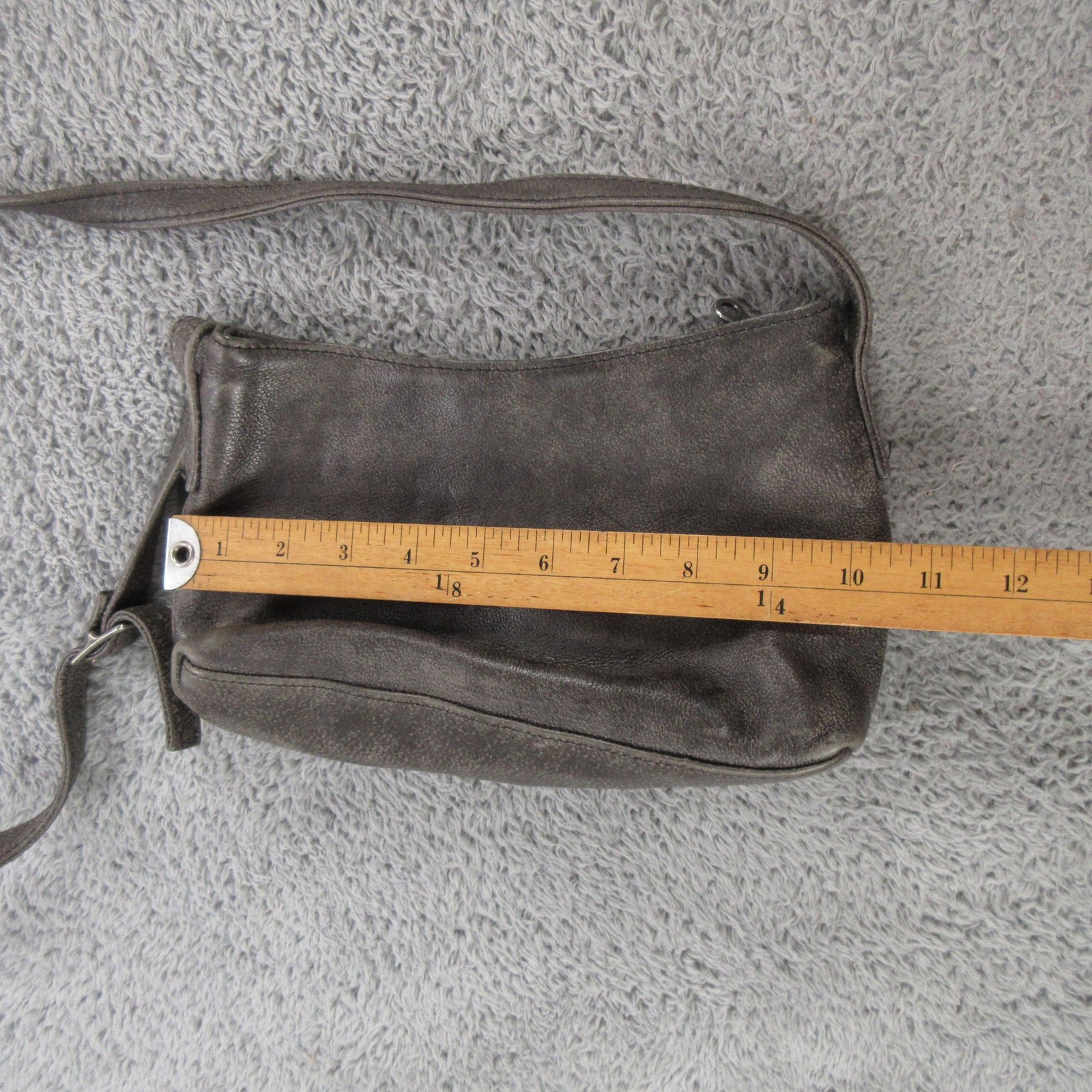Vtg Hartman Leather Crossbody Bag Womens Small Gray Handcrafted Vancouver Canada
