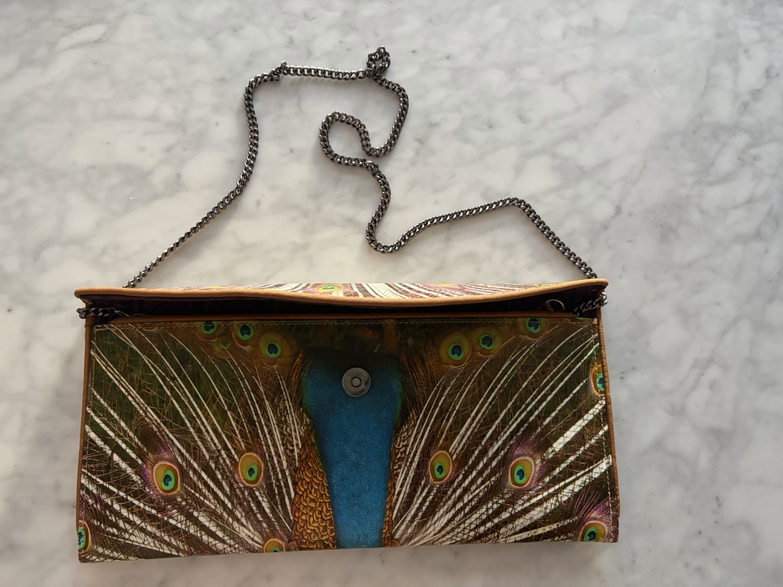 Kent Stetson Peacock Crossbody Clutch Handbag