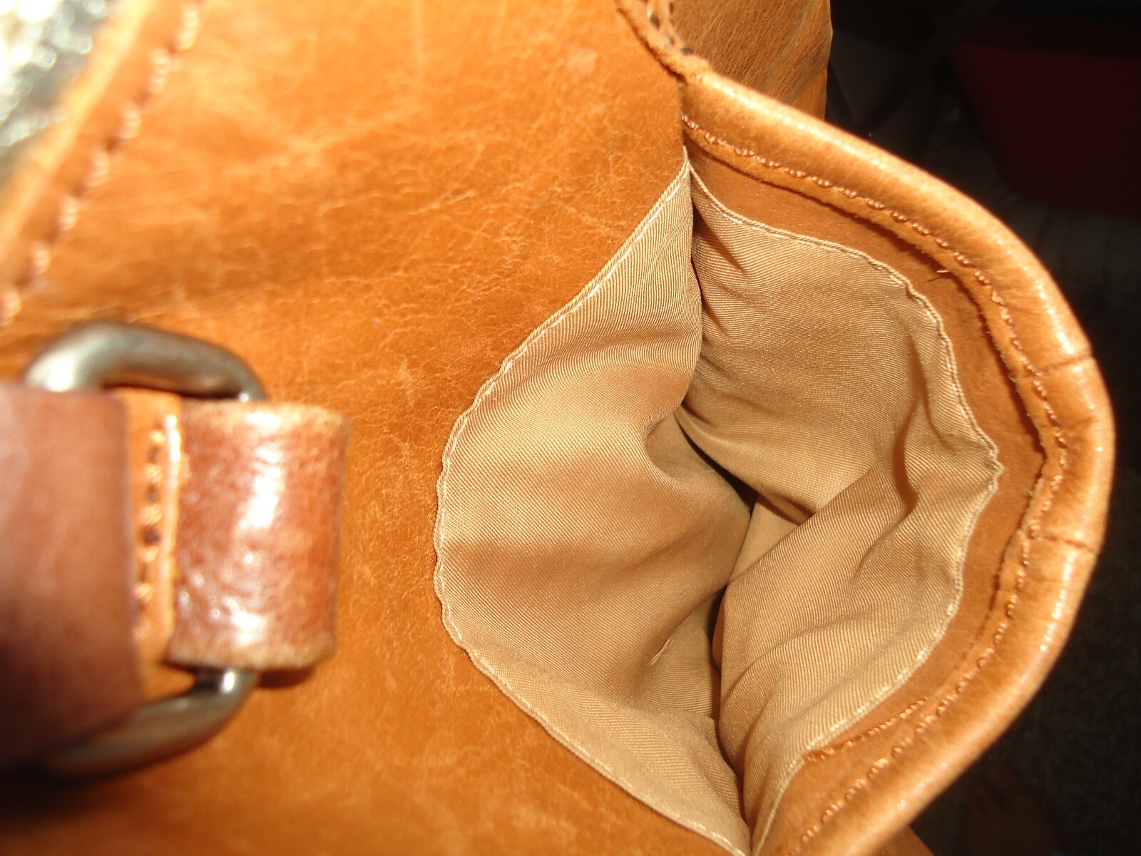 The Sak Kendra Leather Blue And Brown Zipper Crossbody Size-10.5×10.5 in