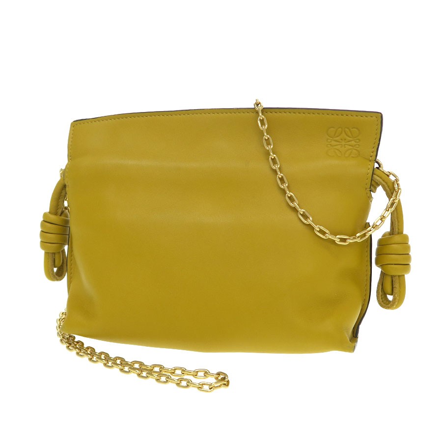 Loewe Nano A411FC6X01 Calfskin Leather Yellow Shoulder Bag #SAB15563
