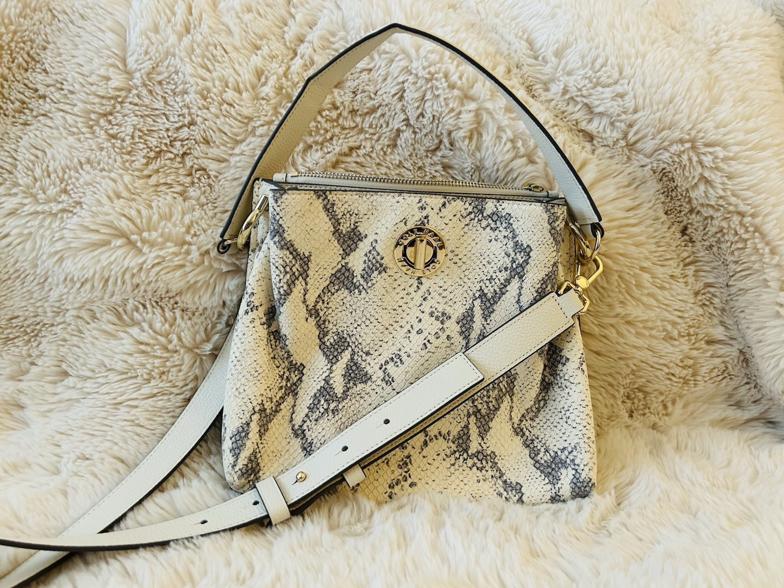 Cole Haan Snake Print Leather Crossbody Bag