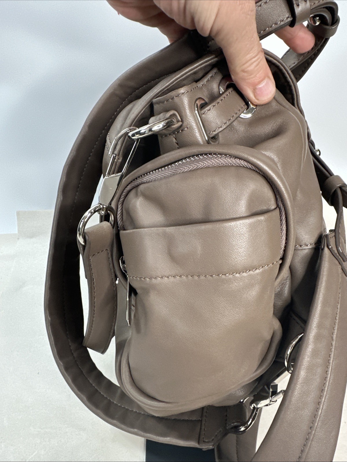 Alexander Wang Elephant/Clay Gray Leather Marti Lambskin Backpack New Never Used