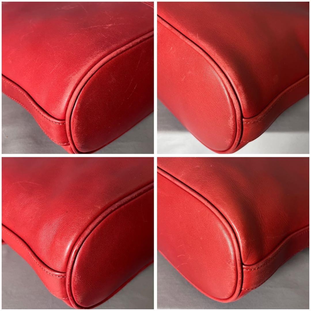 Vintage Coach Whitney 4115 Red Leather Soho Flap Shoulder Bag Purse From Japan