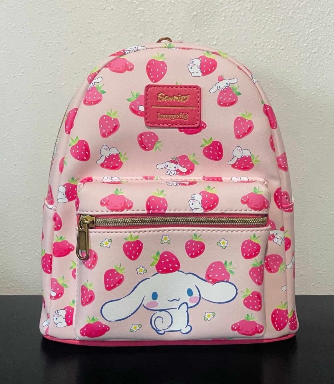 Loungefly Sanrio Cinnamoroll Strawberry Print Pink Mini Backpack