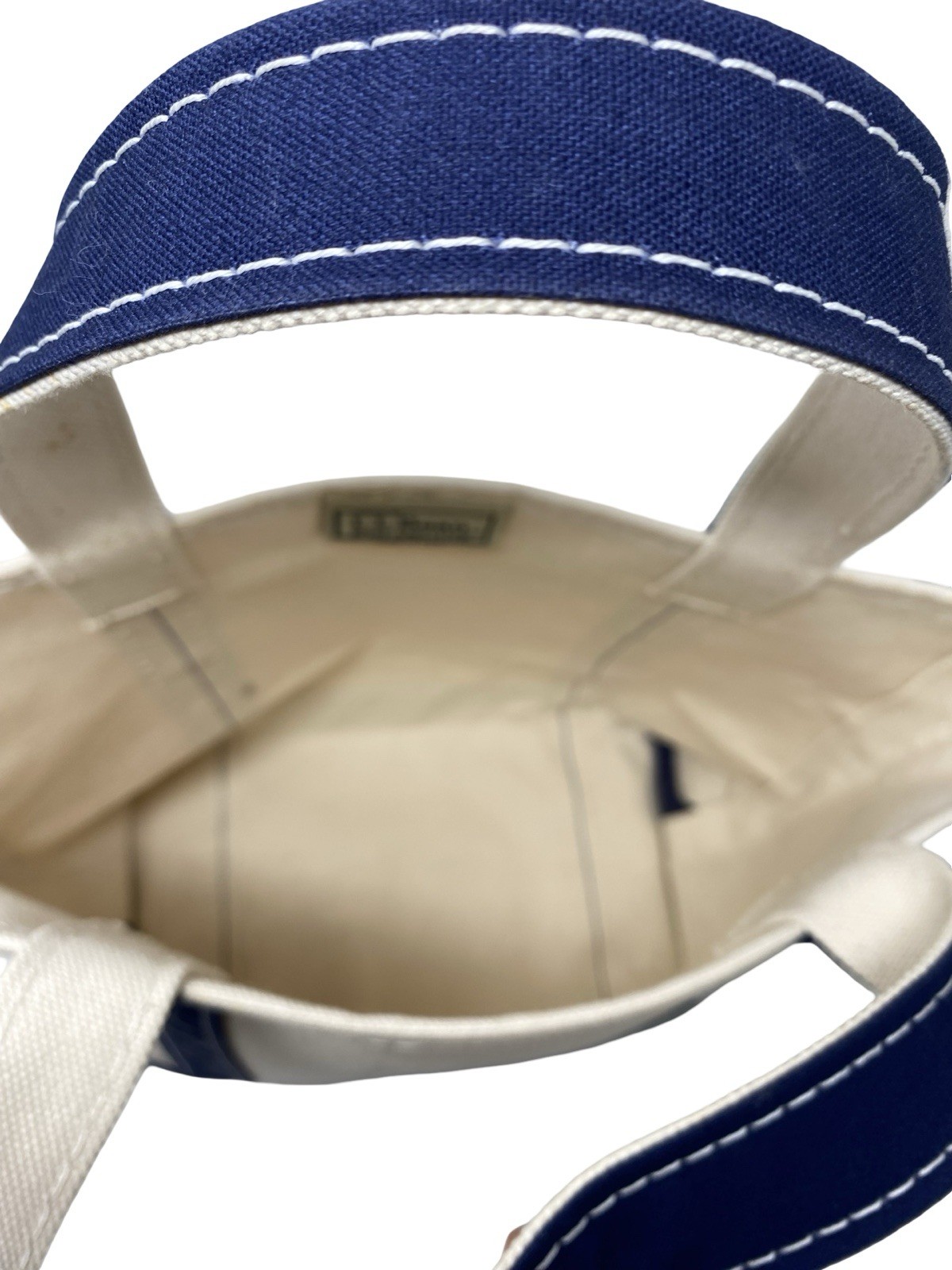 L.L. Bean Boat and Tote Canvas Tote Bag Navy Blue Open Top USA Vintage