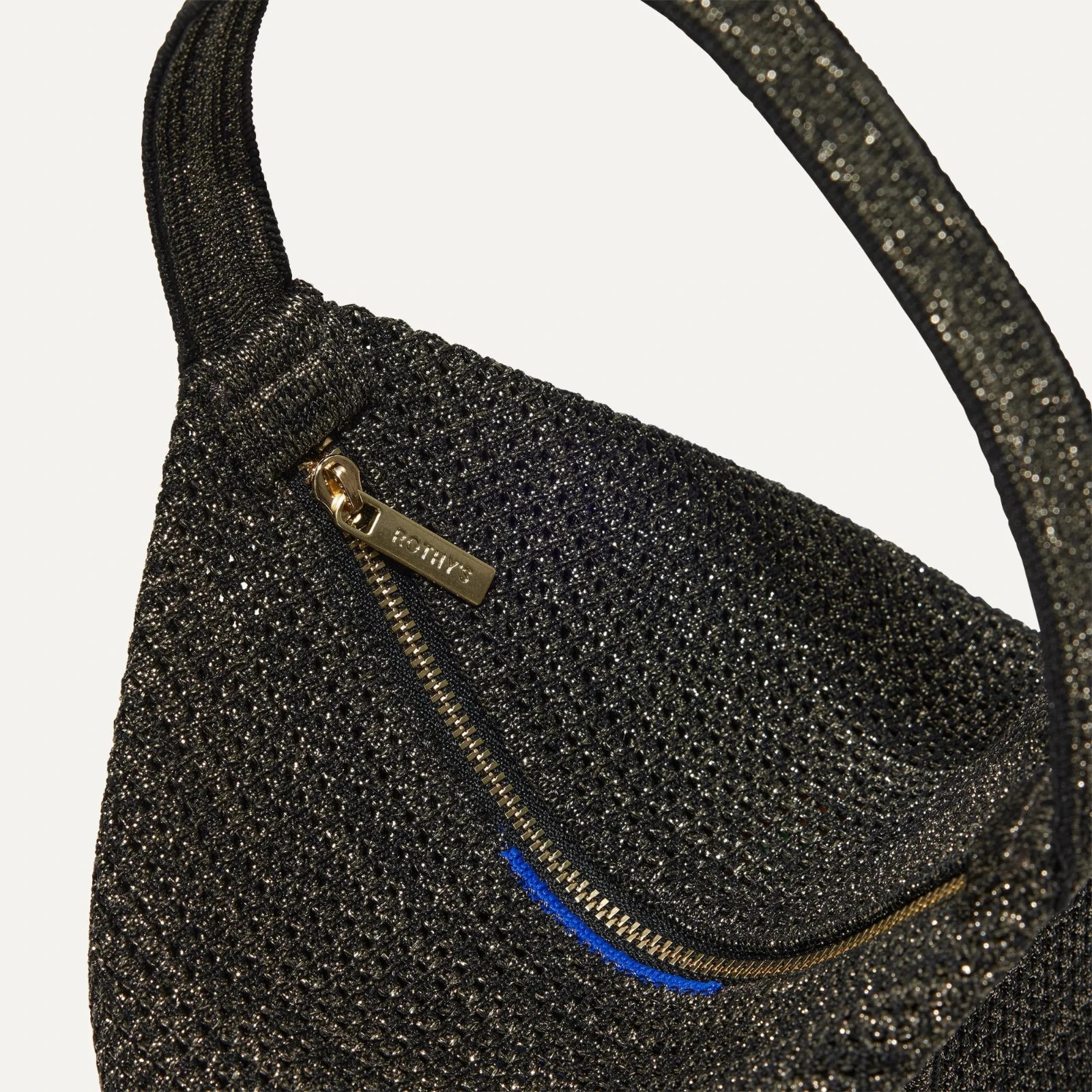 Rothy’s Party Pouch Washable Wristlet Clutch Bag Purse – Color Onyx Sparkle