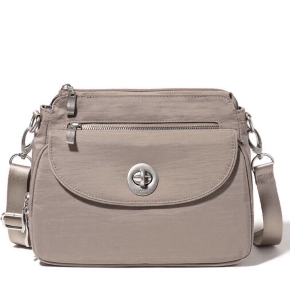 Baggallini Soleil Crossbody Bag Water Repellent RFID Moonrock NEW 11×8