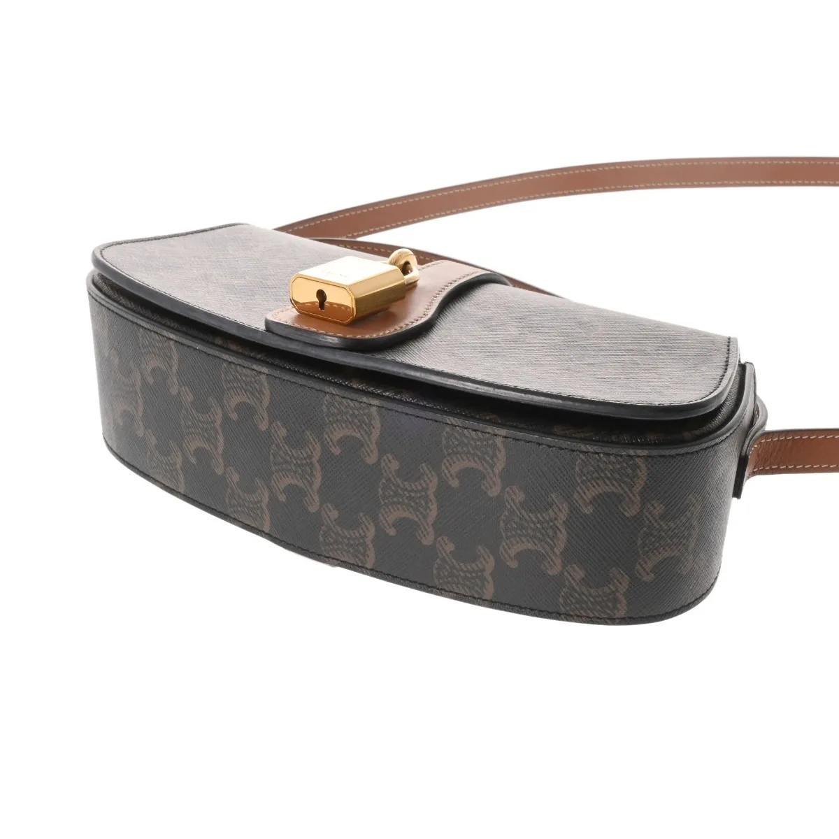 Celine 10I592DQ2.04LU Shoulder Bag Canvas / Calfskin Beige #WB2314