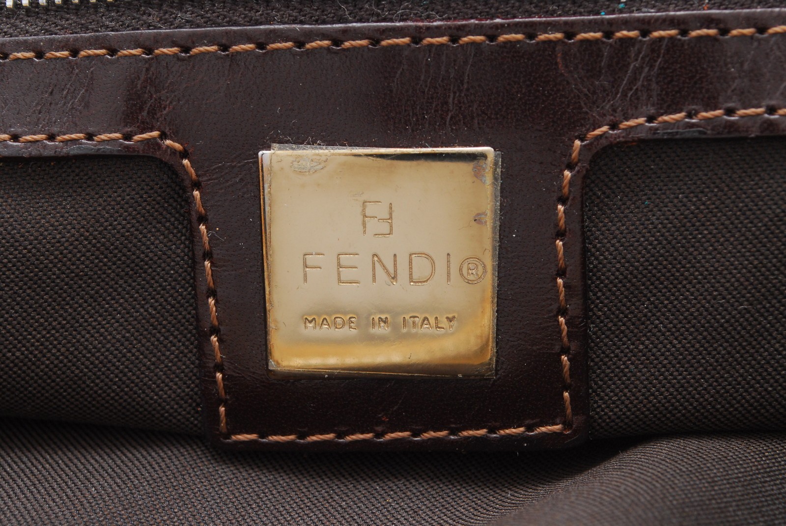 FENDI Mamma Shoulder Bag Ivory Zucca Canvas