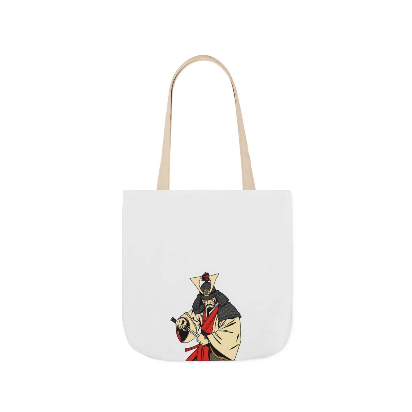 Samurai Warrior Ukiyo-e Canvas Tote Bag, Japanese Art, Woodblock Print Gift
