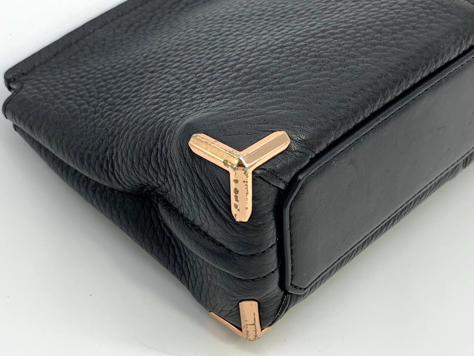 ALEXANDER WANG Clutch Bag Cowhide Leather Black Square Classic Authentic