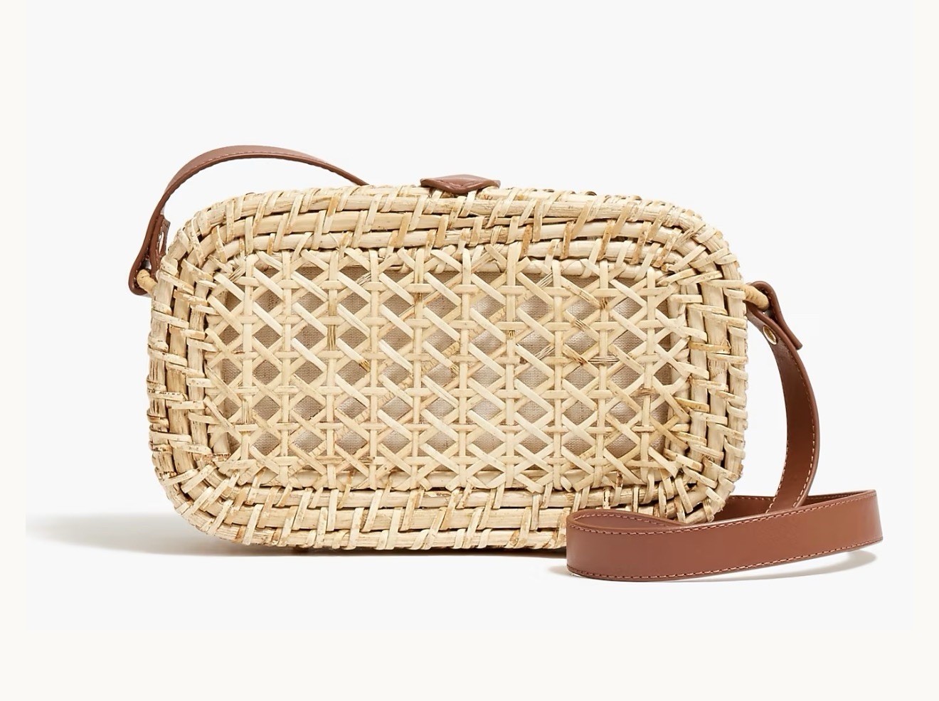 J. Crew Factory Woven Crossbody Bag Natural Rattan Vegetable Fiber, BRAND NEW