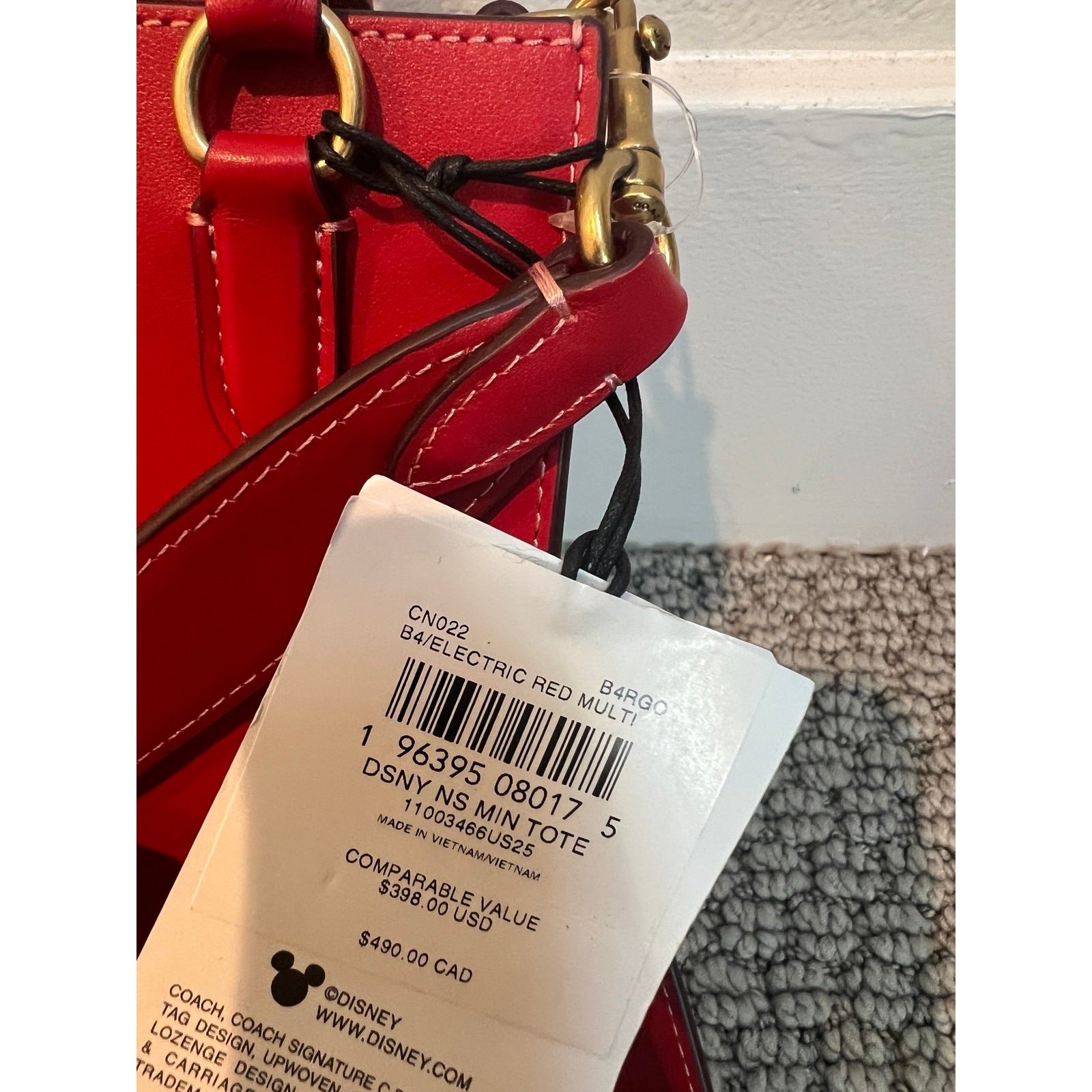 CN022 Coach Disney X Coach North South Mini Tote With Minnie Mouse