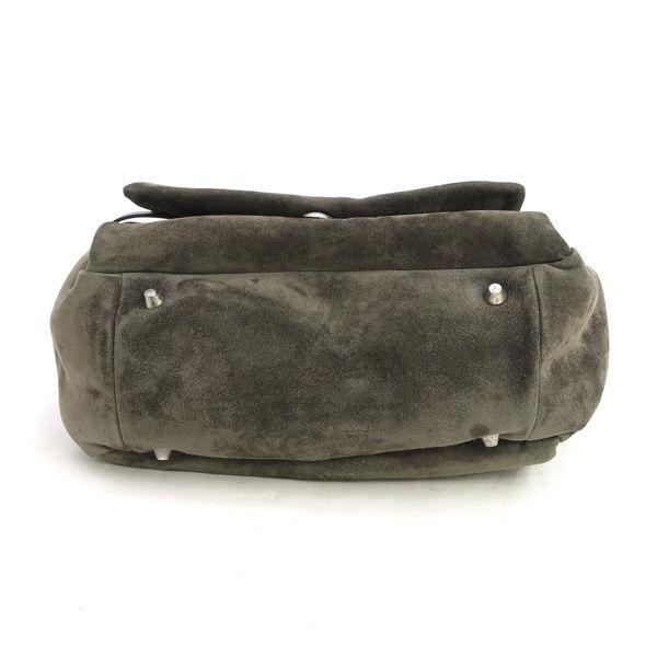 Brunello Cucinelli Suede Shoulder Bag Width 26cm Gray Leather DS57012 Japan