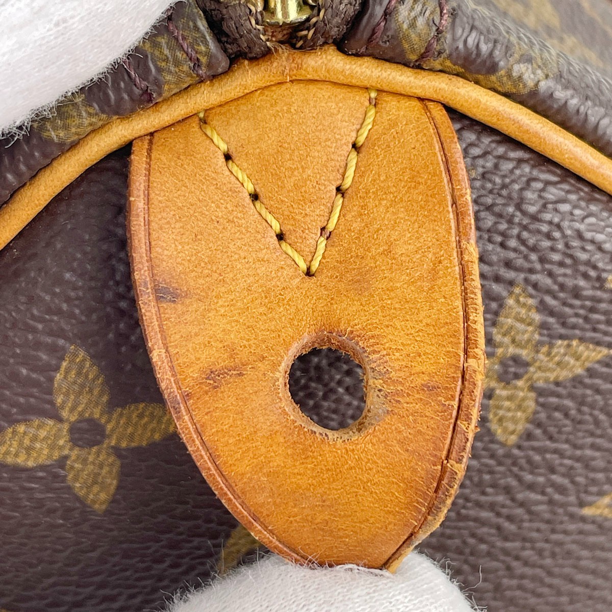 Louis Vuitton Monogram Speedy 25 Leather Fabric Brown Handbag 4515