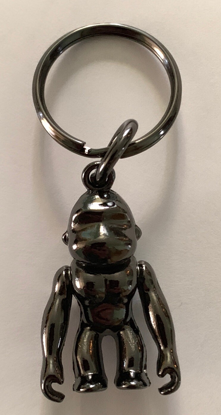 NWOT KIPLING Black Metal Monkey Key Ring Bag Charm Fob (B1)