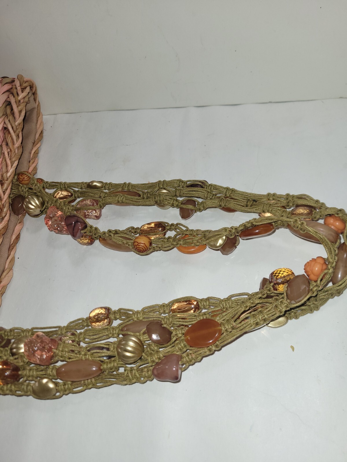 Cappelli Straworld Woven Straw Hand/Shoulder Bag with Beaded Double Handles