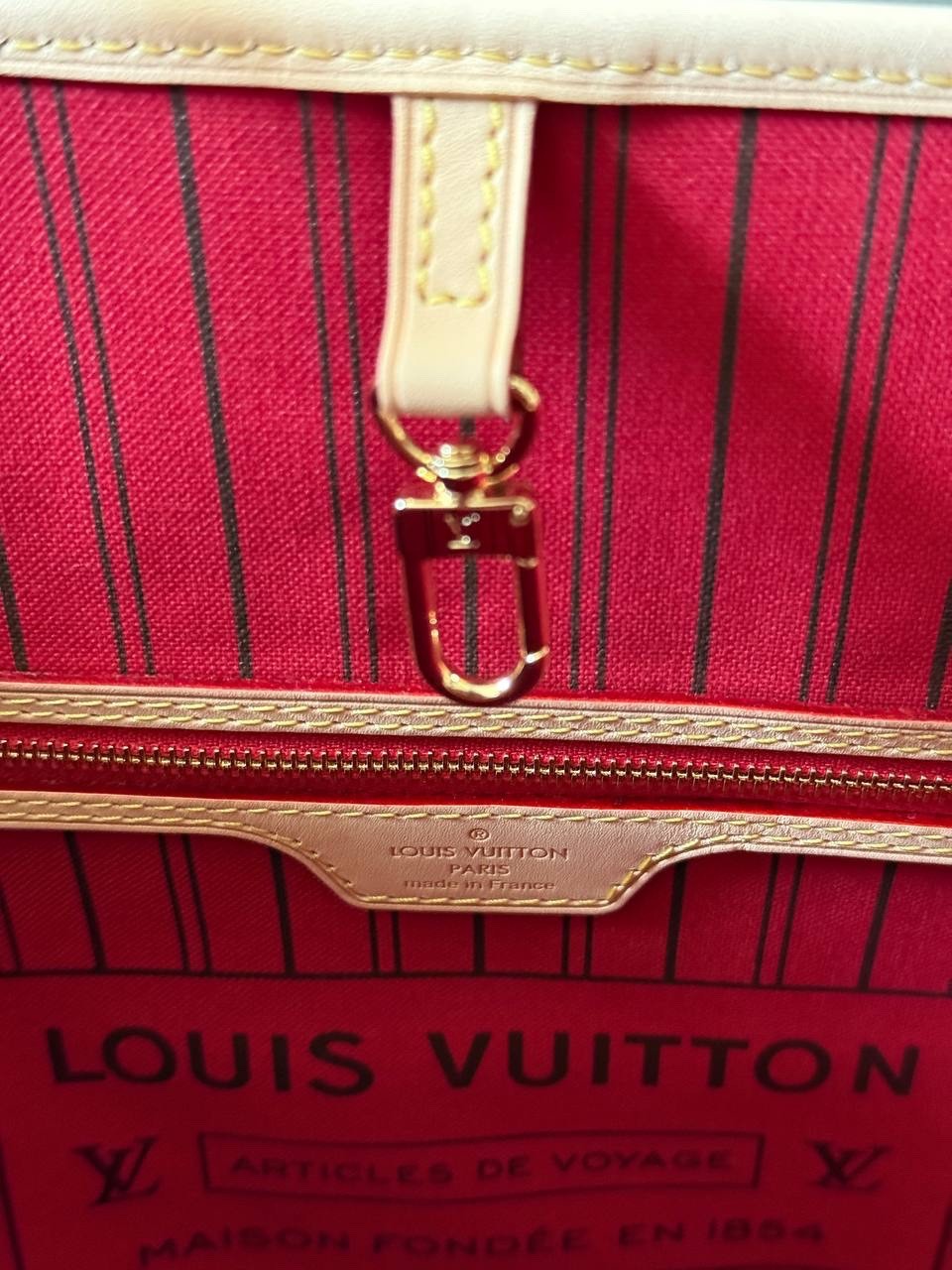 Louis Vuitton Neverfull MM Monogram Canvas Tote Bag for Women – Beige