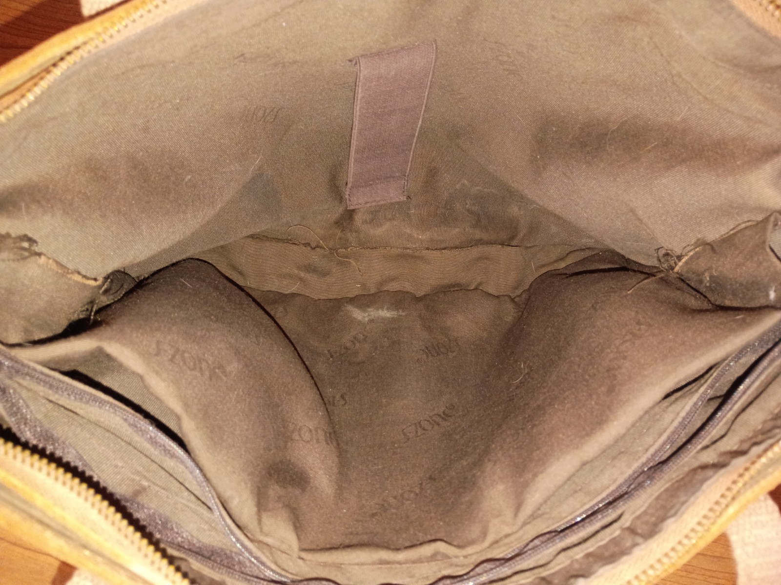 Genuine Leather S Zone Tote Purse, Bag with Zipper Closure Burnt Sienna