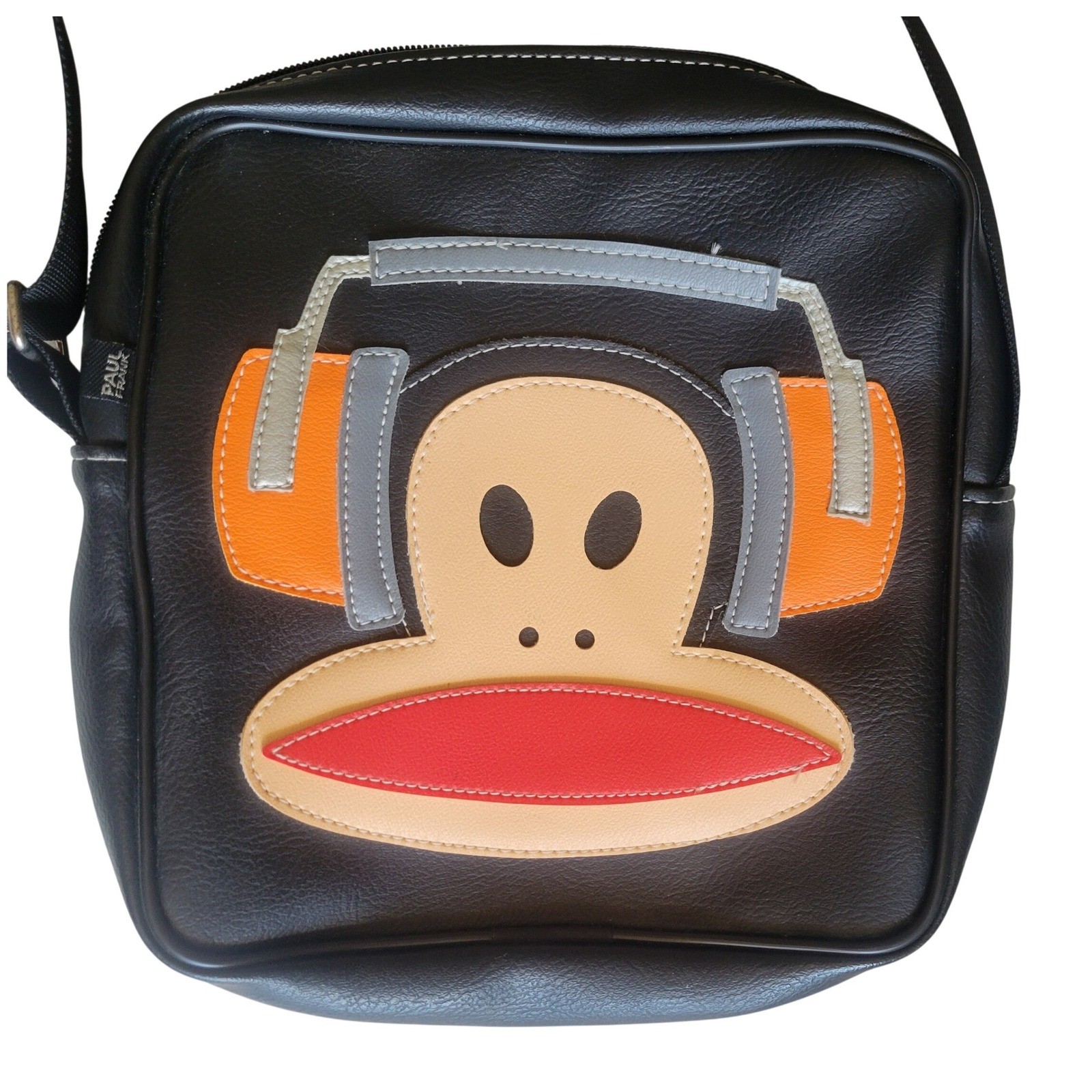 VTG Paul Frank USA Y2K Julius Monkey Headphones Crossbody Bag Black Messenger