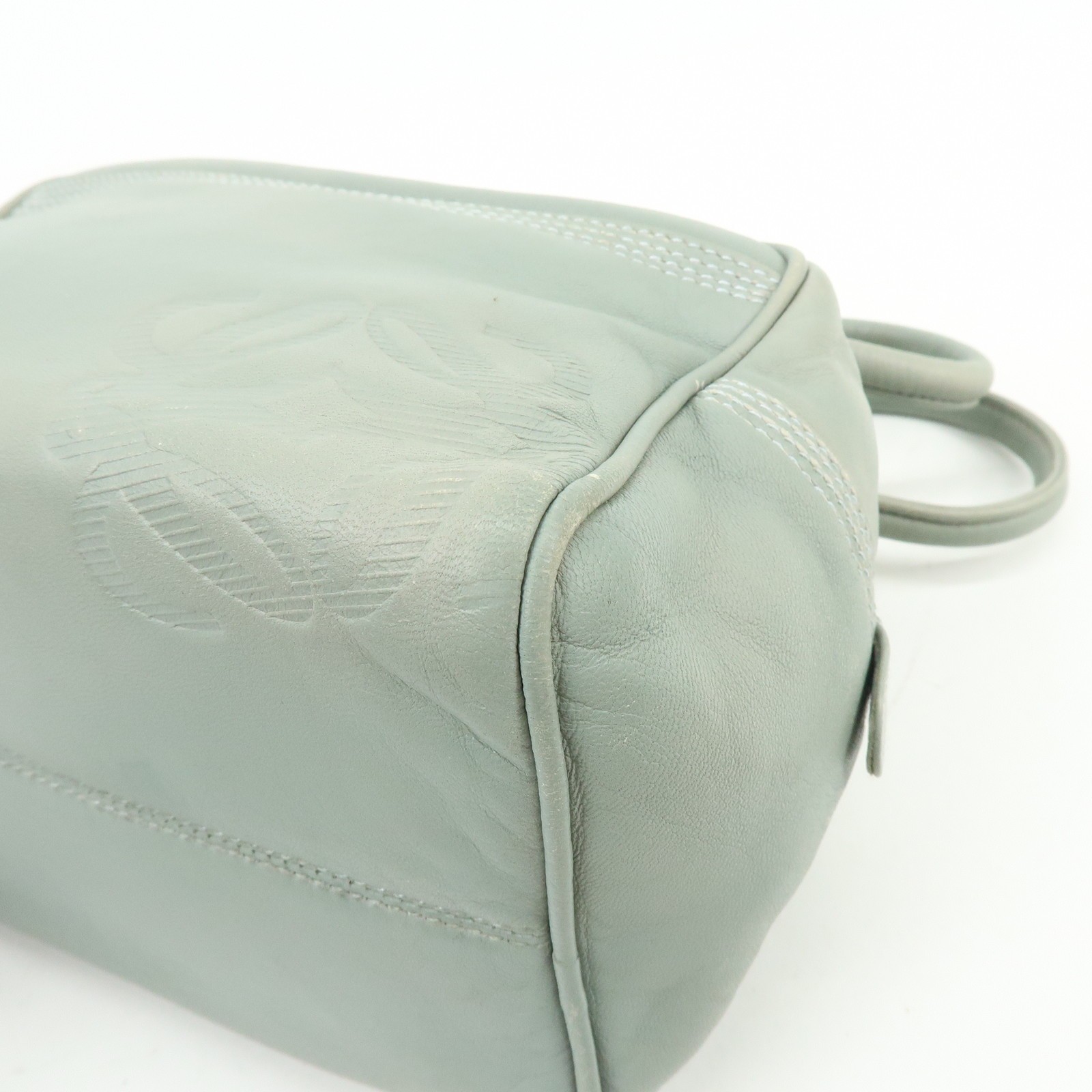LOEWE Anagram Nappa Leather Mini Hand Bag Blue Authentic Used F/S