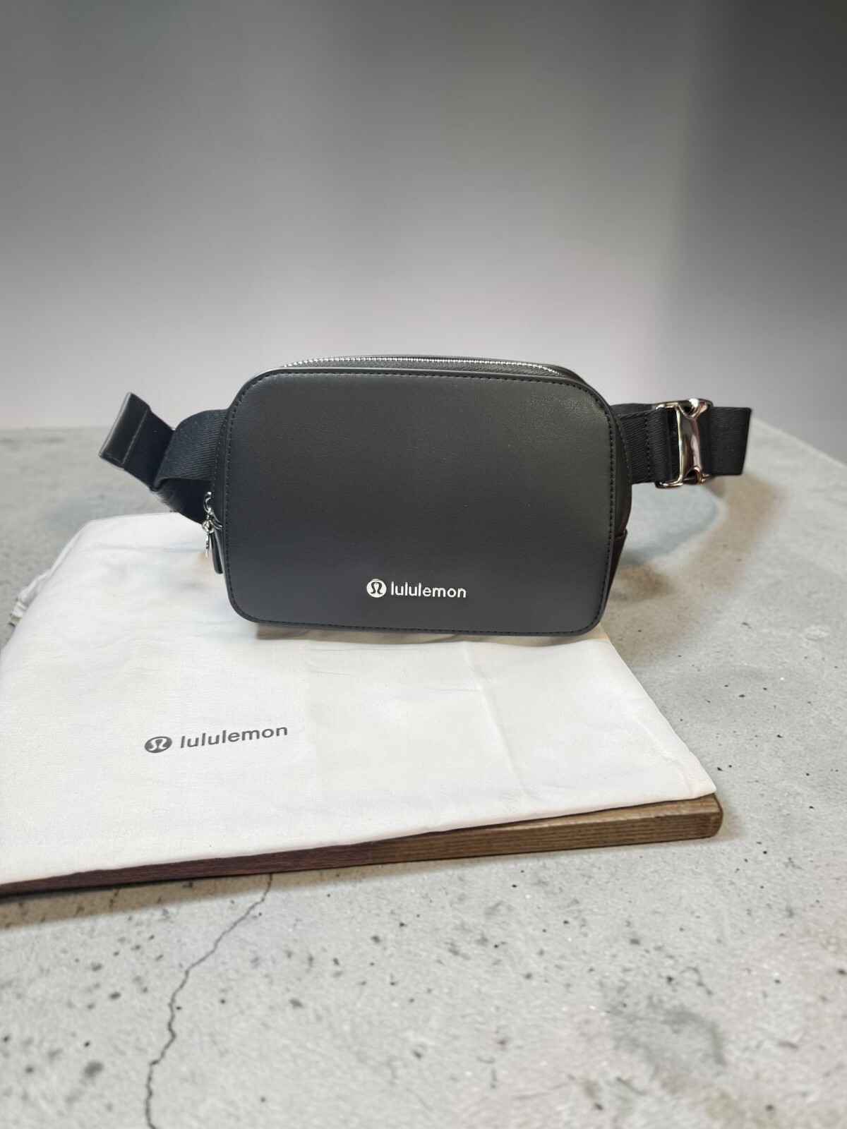 Lululemon Black Cactus Leather Belt Bag