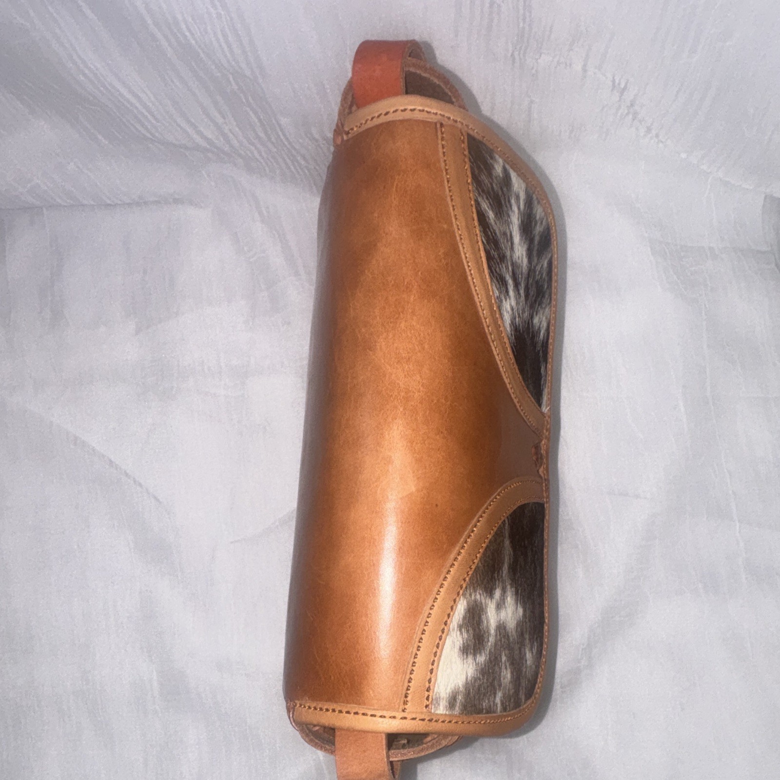 Brown Western Genuine Leather/Hair Saddle Crossbody Bag Buckle Adjustable Strap