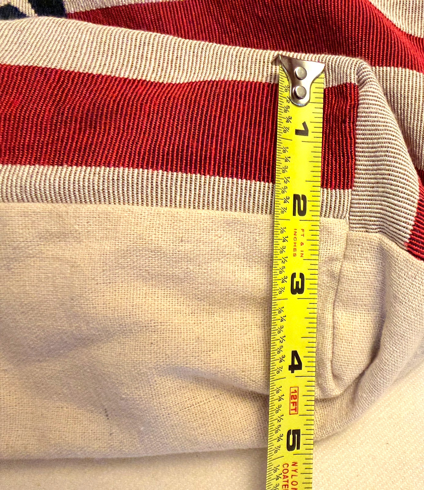 American Flag Canvas Tote Beach Bag Zipper Close Rope Handle