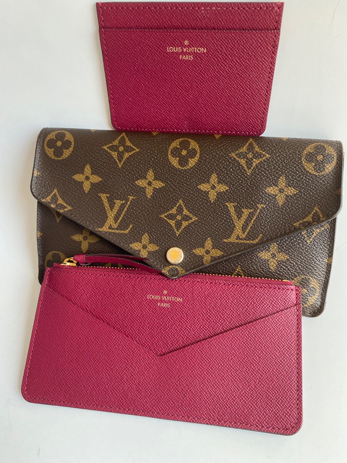 Louis Vuitton Monogram Jeanne Wallet Complete 3 Piece Set