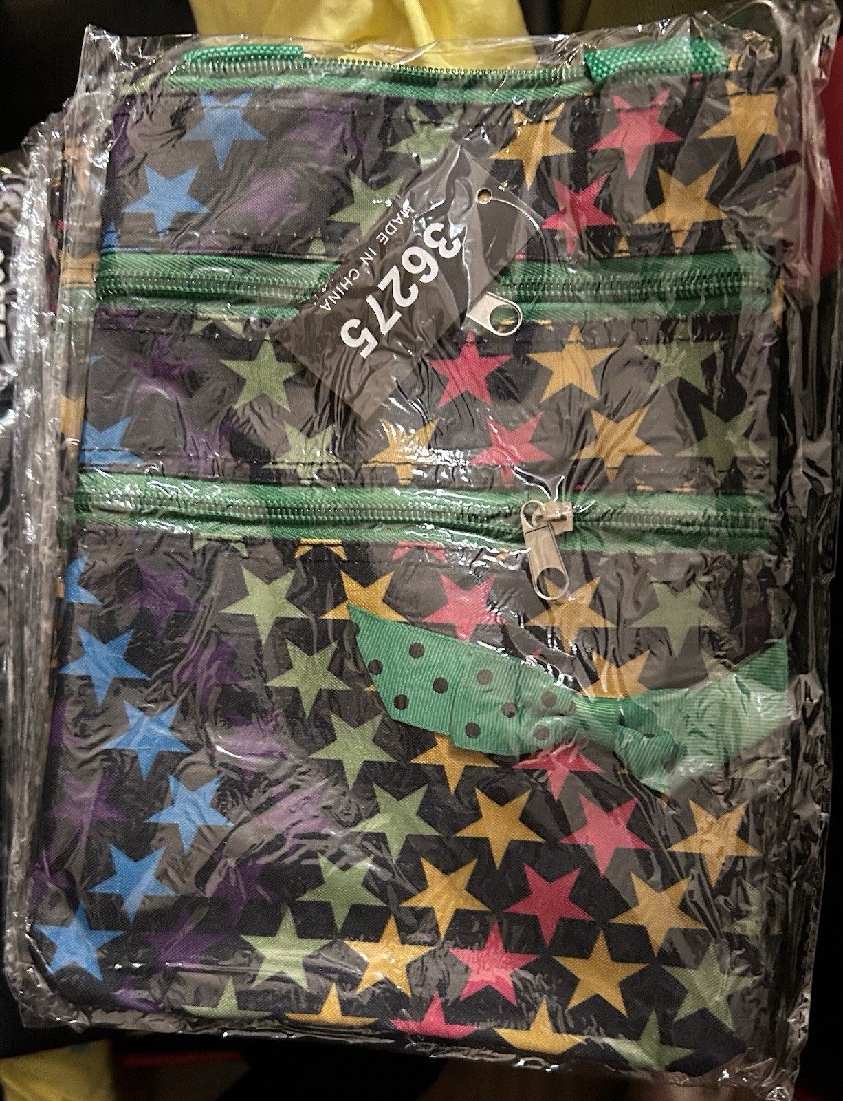 Stars With Bow Crossbody Bag Purse Handbag Triple Zippered Custom Fabric