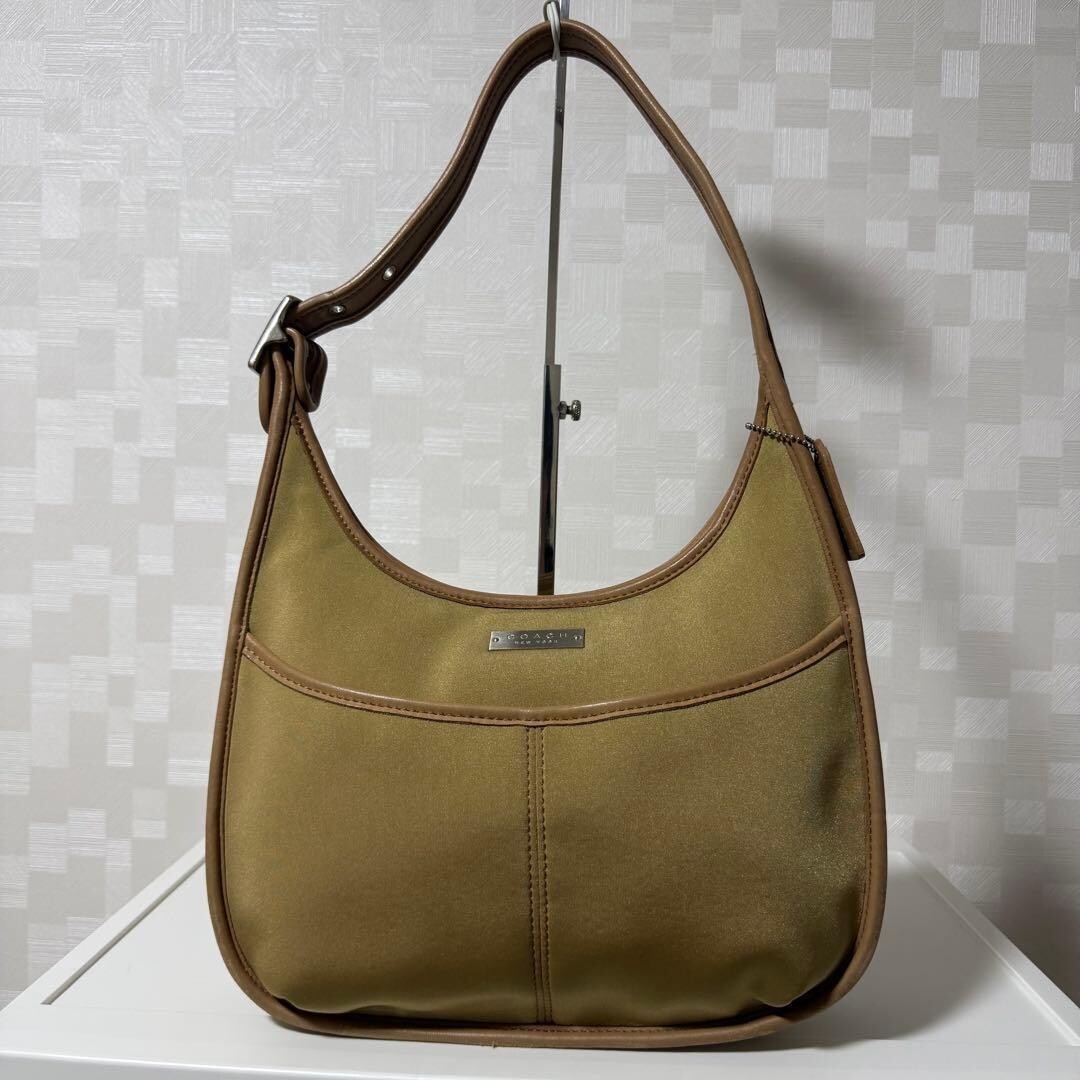 Coach Vintage Yellow Leather Ergonomic Shoulder Bag 6203 Y2K Womens 11.8in
