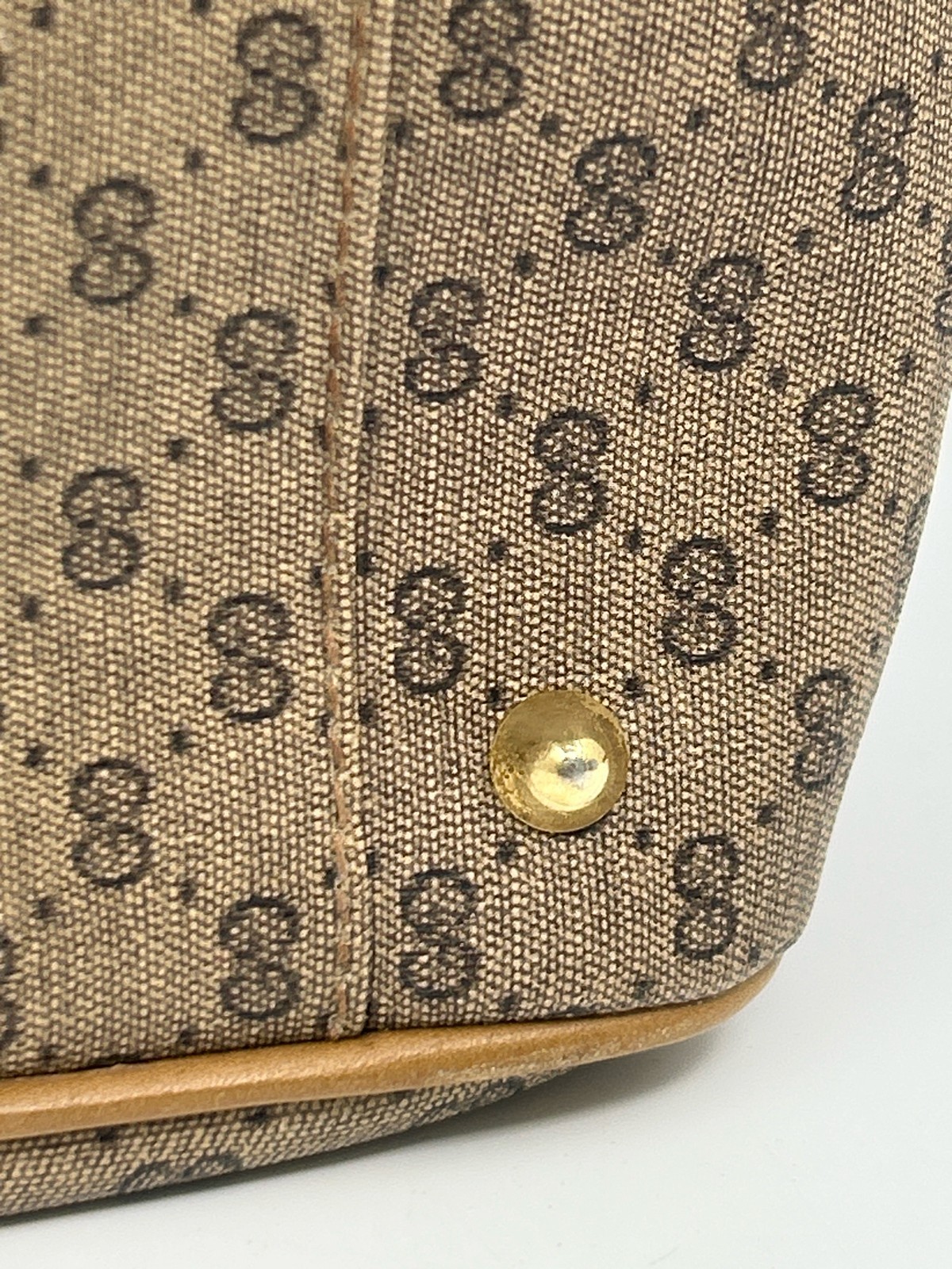 Gucci Vintagee Micro GG Supreme Web Boston Bag Purse Authentic Designer Women