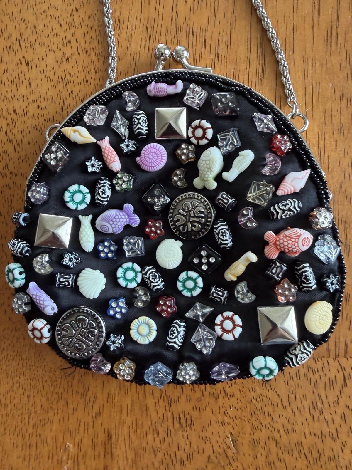 La Regale Nautical Beaded Mini Purse With Chain Handle