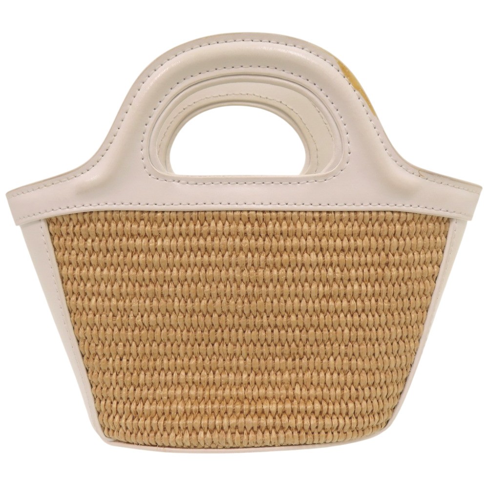 AUTHENTIC MARNI BMMP0067Q0 P3860 Tropicalia Micro Shoulder Bag Beige Leather