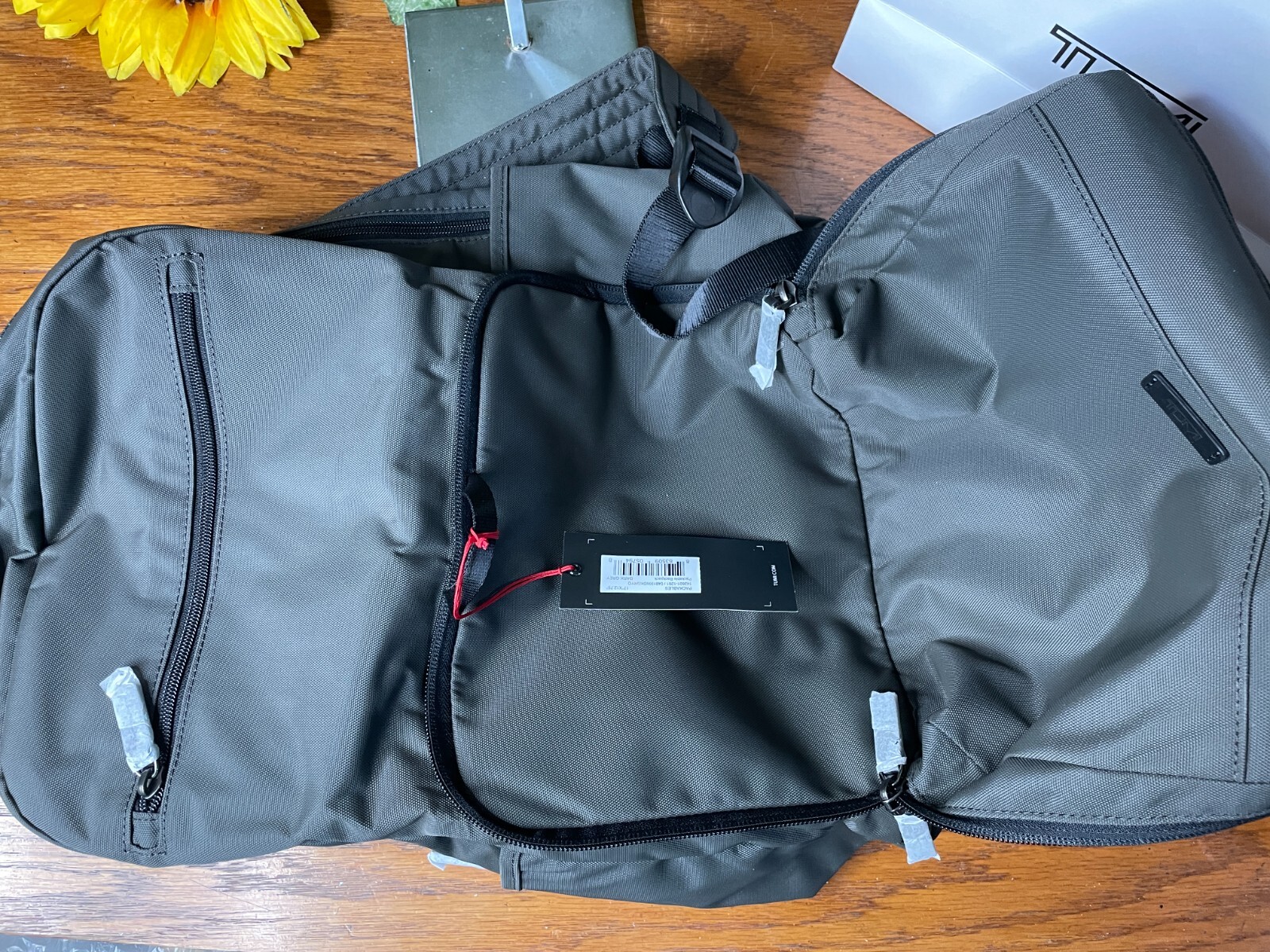 NWT TUMI DARK GRAY PACKABLE BACKPACK FOLDABLE SHOULDER LRG BAG TRAVEL CARRYON