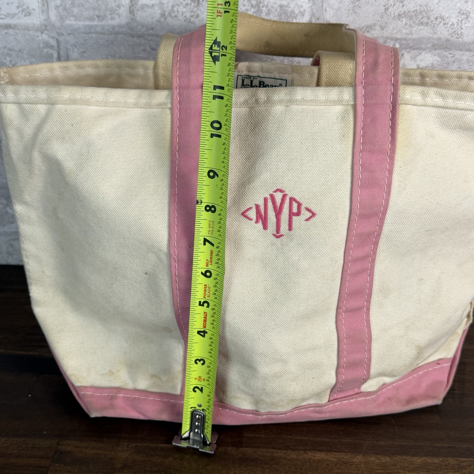 LL Bean Canvas Boat And Tote Pink Handles Made In Freeport Maine 5164